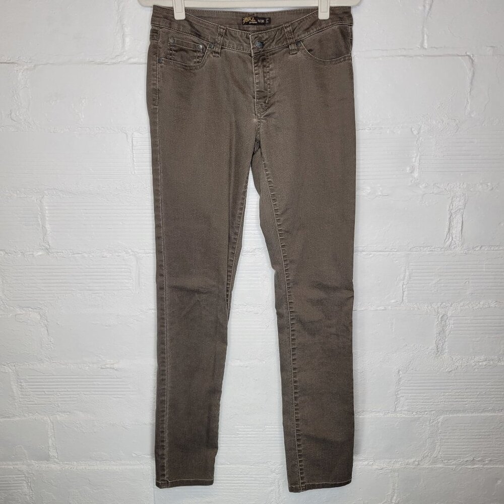 Prana Women's Slim Straight Jeans in Taupe Brown